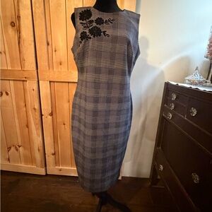 Calvin Klein Black and white Plaid Dress